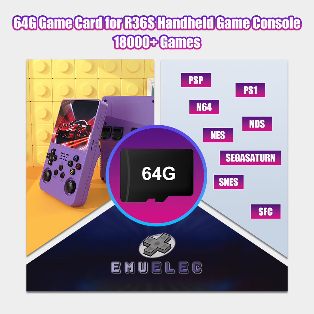 Console Retro Gaming Portable - Karta TF 64G do konsoli retro