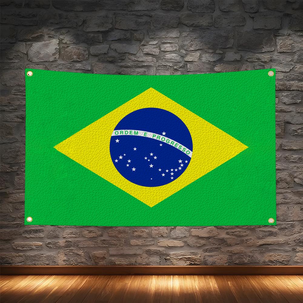 Retro Gaming Banner - 1 szt. Famosu Brazylia Flagi Retro