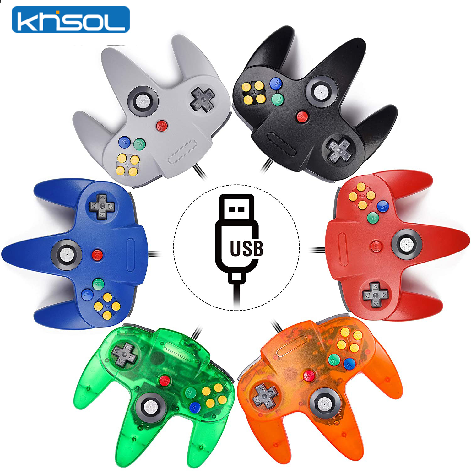 Retro Gaming La - Kontroler N64 Klasyczny przewodowy zdalny gamepad