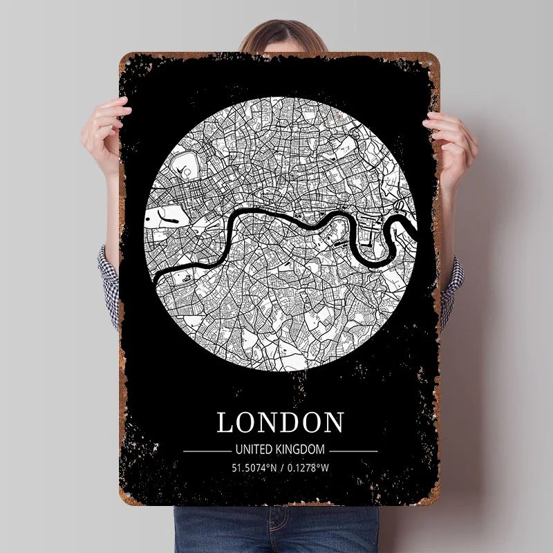 Mapa Londynu, blaszana tablicz – Retro Gaming London recenzja i cena