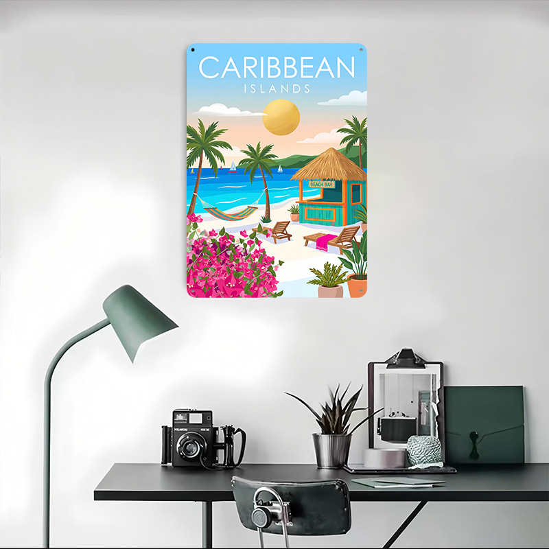 Plakat z blachy z motywem plaż – Retro Gaming Island recenzja i cena