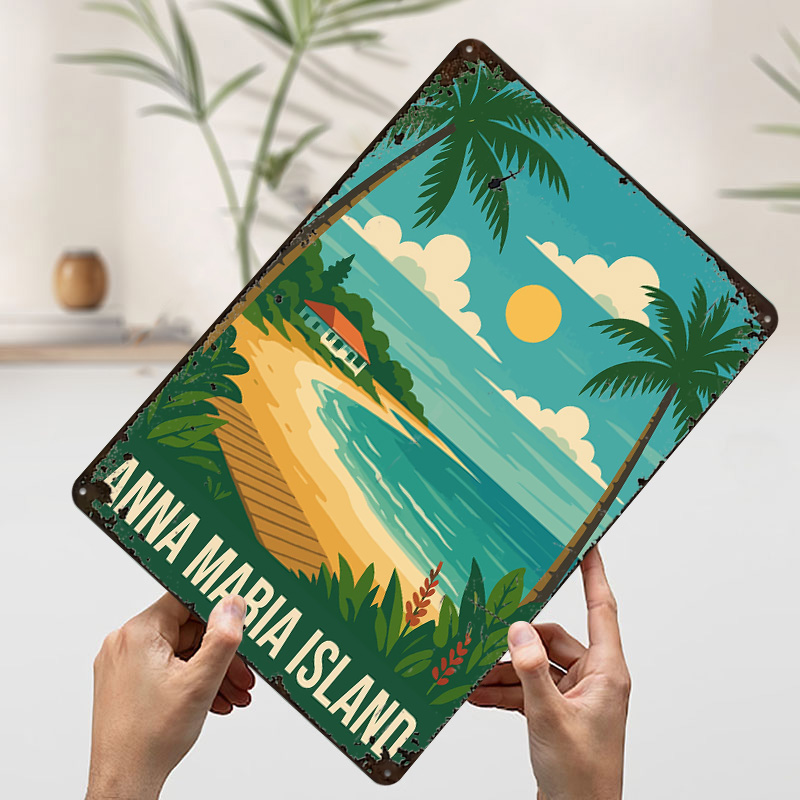 Metalowy plakat podróżniczy z  – Retro Gaming Island recenzja i cena