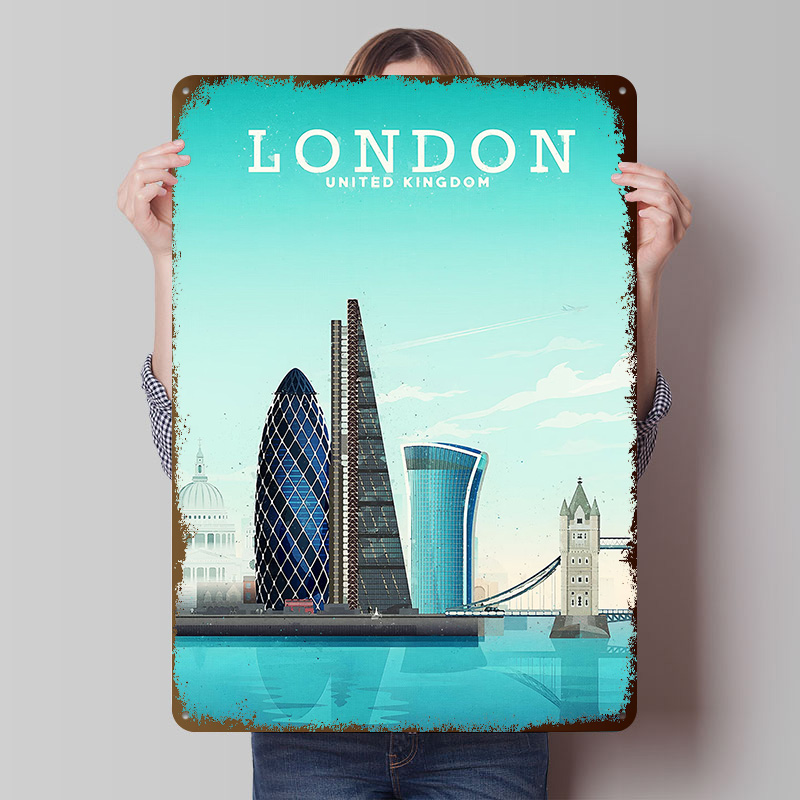 Metalowy plakat podróżniczy Lo – Retro Gaming London recenzja i cena