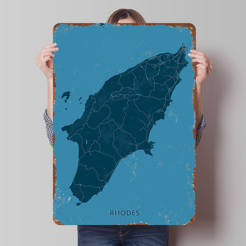 Mapa wyspy Rodos Plakat Person – Retro Gaming Island recenzja i cena