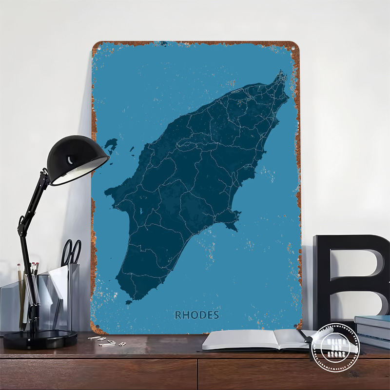 Mapa wyspy Rodos Plakat Person – Retro Gaming Island recenzja i cena