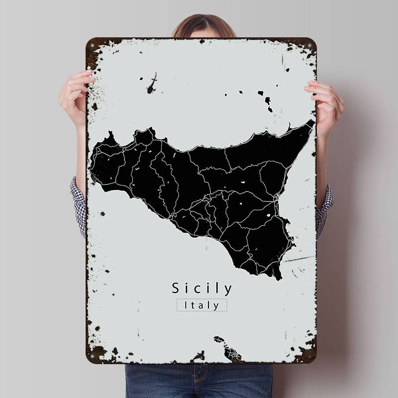 Mapa Wyspy Sycylia Plakat Pers – Retro Gaming Island recenzja i cena