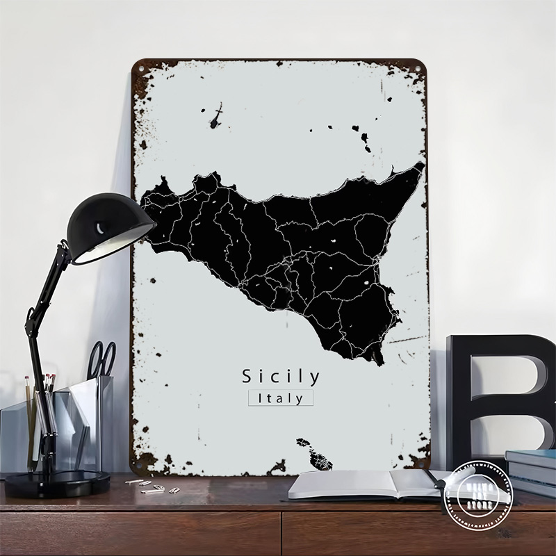 Mapa Wyspy Sycylia Plakat Pers – Retro Gaming Island recenzja i cena